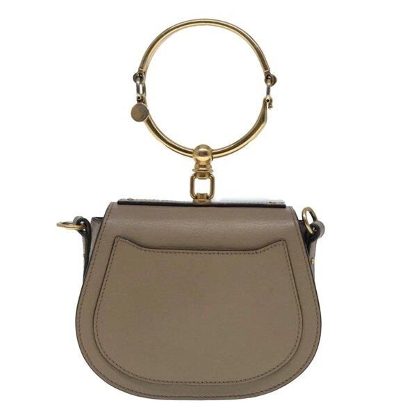 Chloe Nile Hand Bag Leather 2way Brown Gold Auth 89736V - Picture 3 of 14